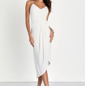 Lulus Reinette White Midi Dress